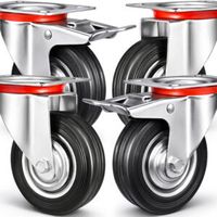 KÓŁKA OBROTOWE JEZDNE 125mm 400kg KOŁA STALOWO GUMOWE Z HAMULCEM DO WÓZKÓW