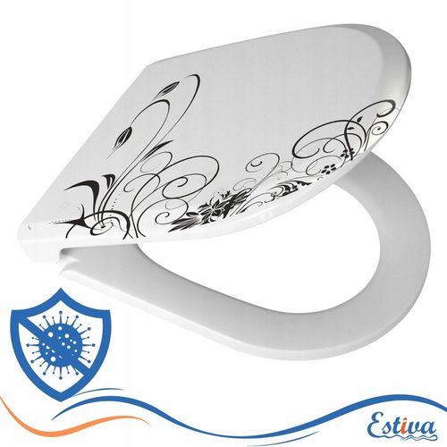 DESKA WC SEDESOWA WOLNOOPADAJĄCA TWARDY DUROPLAST NADRUK GRAFITOWY ESTIVA na Arena.pl