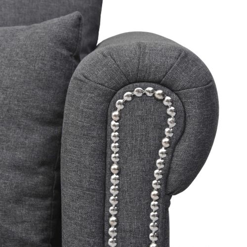 Zestaw 2 Materiałowych Sof, Ciemnoszary na Arena.pl