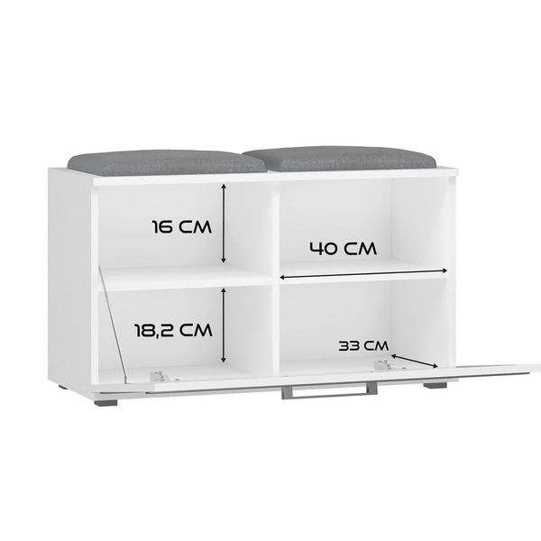 SZAFKA NA BUTY SIEDZISKO SCHOWEK OPAL BIEL MAT zdjęcie 7