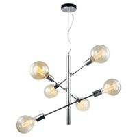 LAMPA wisząca MADALYN MDM3582/6 CH Italux loftowa OPRAWA sticks zwis żarówki bulbs chrom