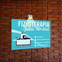 nadruk TABLICZKA reklamowa z lampką SZYLD 40x30 dibond FIZJOTERAPIA