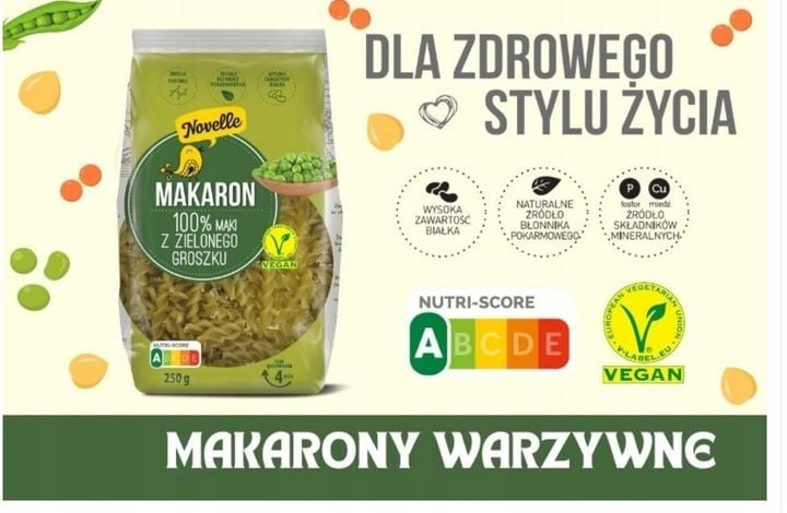 NOVELLE MAKARON MIX GROSZEK, SOCZEWICA, CIECIERZYCA 9 SZTUK X 250G zdjęcie 2