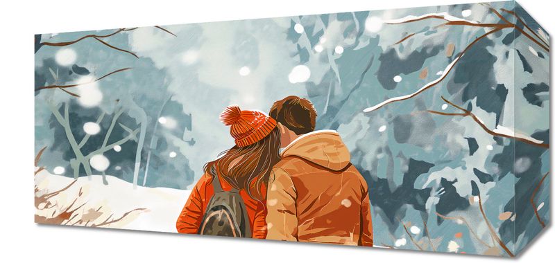 Obraz 40x20cm Razem w Śniegu zdjęcie 1