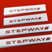 Listwa progowa DACIA SANDERO MK2 STEPWAY Stal nierdzewna 304 połysk czerwon