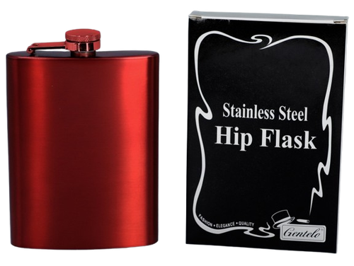 Piersiówka Stal Nierdzewna 240 ml w Kolorze Czerwonym 8 OZ Gentelo na Arena.pl