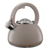 Czajnik stalowy tradycyjny z gwizdkiem 2,7l beżowy matowy indukcja gaz