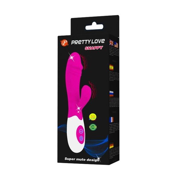 Wibrator Silikonowy Ze Stymulatorem Łechtaczki Pretty Love Snappy zdjęcie 8