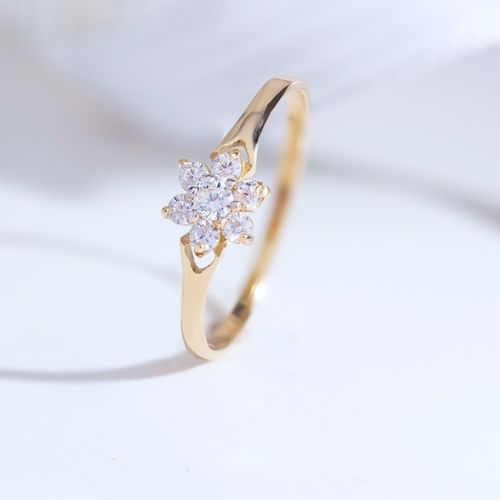 ZŁOTY PIERŚCIONEK pr. 333 KWIATEK z CYRKONIAMI r.11 na Arena.pl