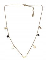 Naszyjnik celebrytka Gwiazdki księżyc koraliki kolor złoty