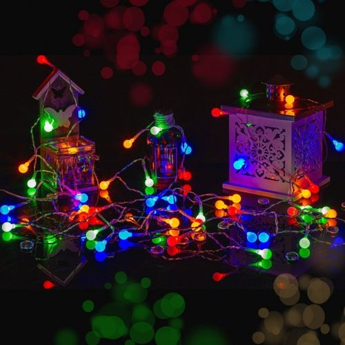 Lampki kulki kolorowe 100 LED z programatorem na Arena.pl