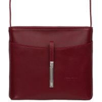 VERA PELLE torebka damska skórzana listonoszka z paskiem V159 bordowa