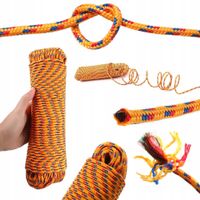 Lina wielofunkcyjna 5 mm x 50 m żółta ogrodowa namiotu KD11022