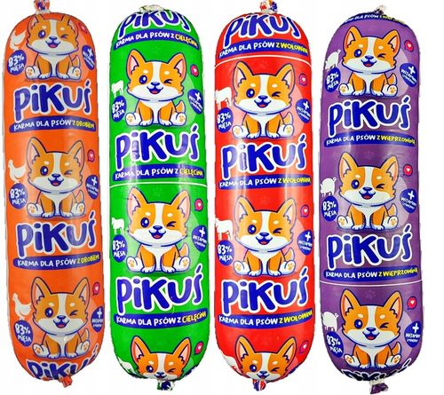Karma dla Psa Psów Baton Mięsny Pikuś 18 x 1 kg 83% Mięsa Mokra Uniwersalna na Arena.pl