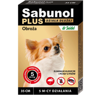 SABUNOL PLUS Obroża psa 35 cm owadobójcza na pchły kleszcze na 5 miesięcy