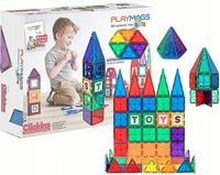 PLAYMAGS KLOCKI MAGNETYCZNE ZESTAW KREATYWNY 3D 60 ELEMENTÓW