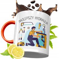 Kubek Pomarańczowy Dla Hydraulika Prezent Z Nadrukiem Ze Zdjęciem