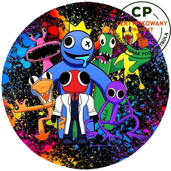 Opłatek na tort Rainbow Friends zdjęcie 1
