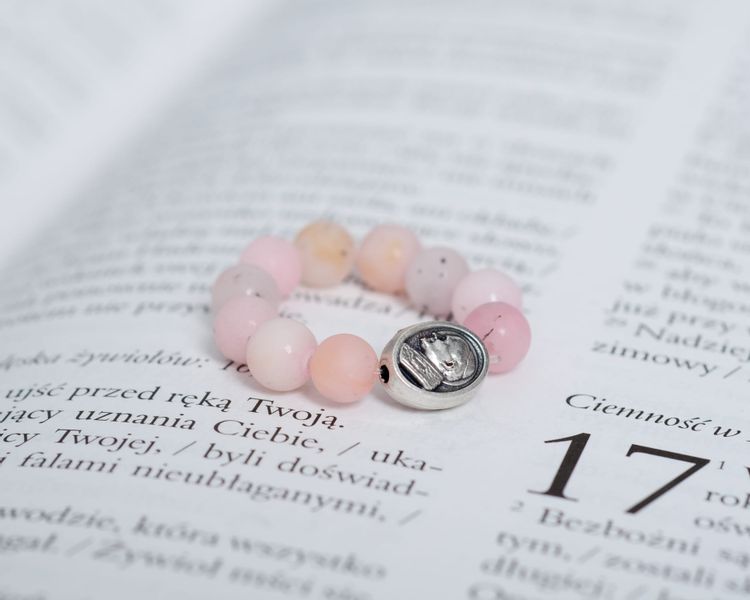 Różaniec na palec Opal Różowy RT-17 zdjęcie 3