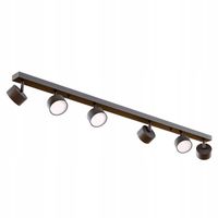 Lampa Sufitowa Szyna 6x GX53 Spot Reflektor Ruchoma Czarna Loft 120cm