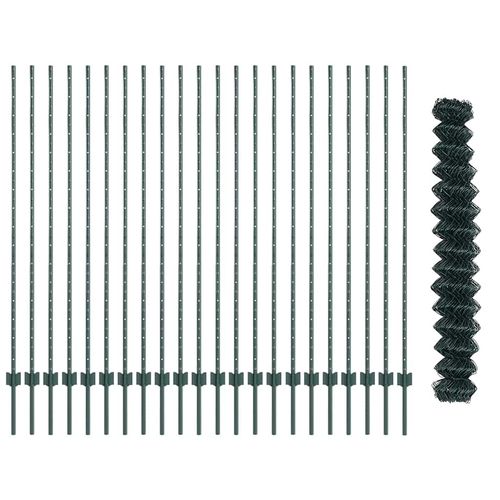 Ogrodzenie z słupkami Zielony 1.6 x 25 m Stal na Arena.pl