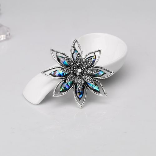 PINETS broszka KWIAT masa perłowa Cyrkonie Srebrna na Arena.pl