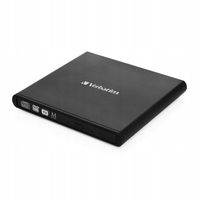 Zewnętrzna nagrywarka Verbatim Slimline DVD USB2.0 czarny/black 53504