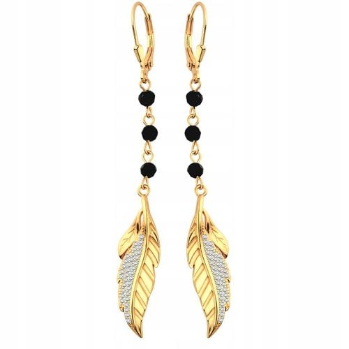 Złote Kolczyki 925 Długie Wiszące Skrzydła na Arena.pl