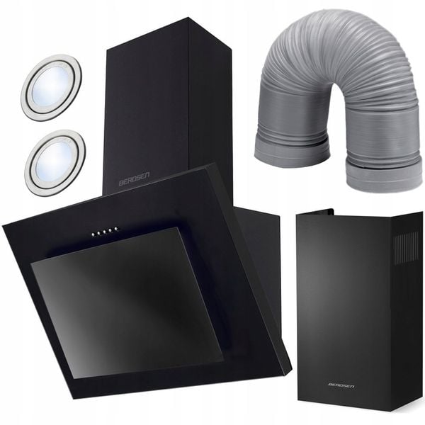 OKAP KUCHENNY KOMINOWY SZKŁO LED BERDSEN 60cm zdjęcie 1