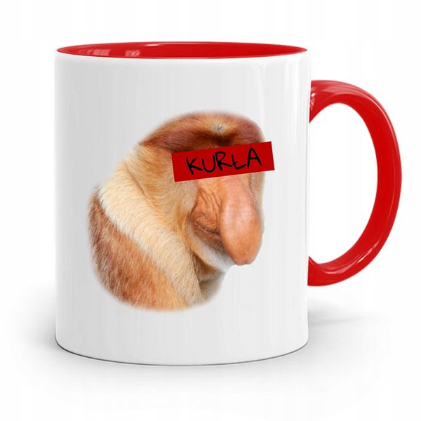 Kubek Czerwony Nosacz Janusz Kurła Prezent Z Nadrukiem Ze Zdjęciem zdjęcie 1