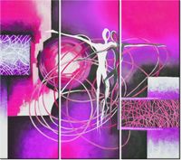 90CM 80 OBRAZ 3 ELEM TAŃCZĄCE POSTACIE FIOLECIE ŚCIENNY