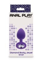 korek analny diamond booty jewel silikonowy fioletowy mały 7 cm