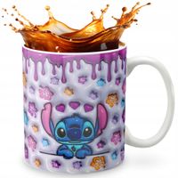 KUBEK 330ml GRAFIKA PREZENT ŚWIĘTA WZÓR - BAJKA STICZ LILO STIT.CH - IMIĘ