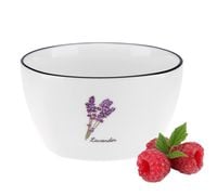 Miseczka porcelanowa salaterka 350 ml mleczna biel kwiaty lawendy