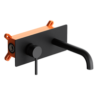 Bateria umywalkowa ścienna podtynkowa WH-414 CZARNA