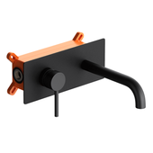 Bateria umywalkowa ścienna podtynkowa WH-414 CZARNA