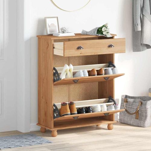 Szafka na buty z szufladą ASKIM Brązowy 85 x 35 x 108 cm na Arena.pl