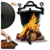 KOCIOŁEK ŻELIWNY GARNEK myśliwski węgierski pieczonki 8L na OGNISKO