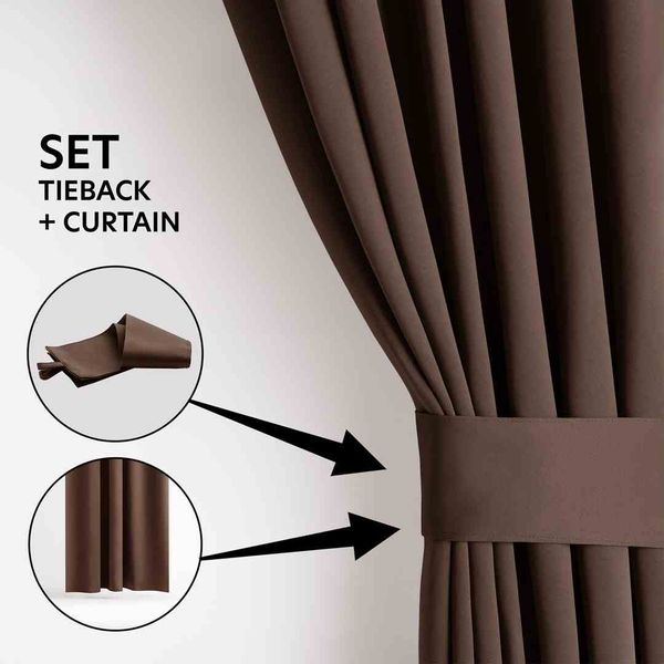 CURT/AH/BLACKOUT/EYELETS/D.BROWN/140X175/1PC zdjęcie 3