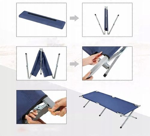 ŁÓŻKO SKŁADANE POLOWE TURYSTYCZNE KANADYJKA LEŻANKA 190cm STABILNE TORBA na Arena.pl