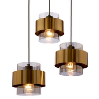 Lampa potrójna wisząca Spiega 33-09500 Candellux do salonu mosiądz czarna