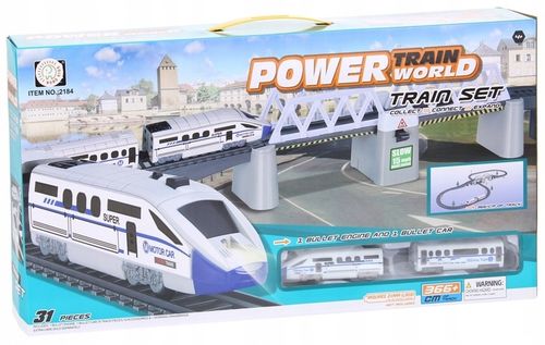 Kolejka Elektryczna Pociąg Ogromny Tor Tunel Podnoszony Most 366cm Wagony na Arena.pl