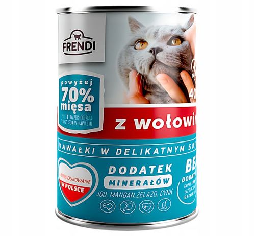 FRENDI kawałki w sosie MIX SMAKÓW karma mokra dla kota 70% MIĘSA 24x400g na Arena.pl