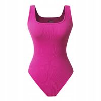 Damskie Body na Ramiączka Modelujące Basic Casual Treningowe Różowe L