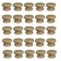 GAŁKI DREWNIANE BUKOWE DO SZAFKI UCHWYTY DO MEBLI UCHWYTY MEBLOWE 25 sztuk