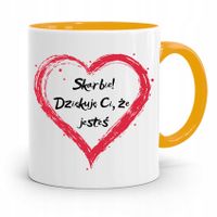 Kubek Żółty Dla Dziewczyny Dziękuję Ci Że Jesteś Z Nadrukiem Ze Zdjęciem