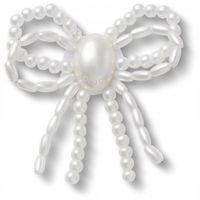 Crocs Przypinka Ozdoba Pin Charms Jibbitz Do Butów White Pearl Beaded Bow