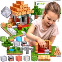 KLOCKI MAGNETYCZNE KOSTKI 3D KONSTRUKCYJNE SZEŚCIANY Zestaw XXL ŚWIAT 312el