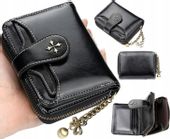 Damski Elegancki Mały Skórzany Portfel Skóra Karty