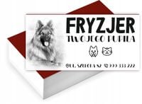 Wizytówki firmowe reklamowe 100szt PSI FRYZJER dużo wzorów projekt w cenie